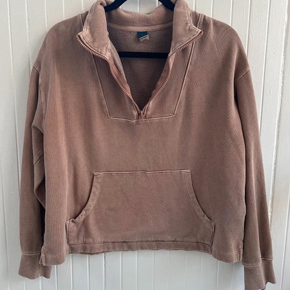 Vintage Old Navy Mock-Neck Quarter-Zip Fleece Sweatshirt Size L - Picture 2 of 4